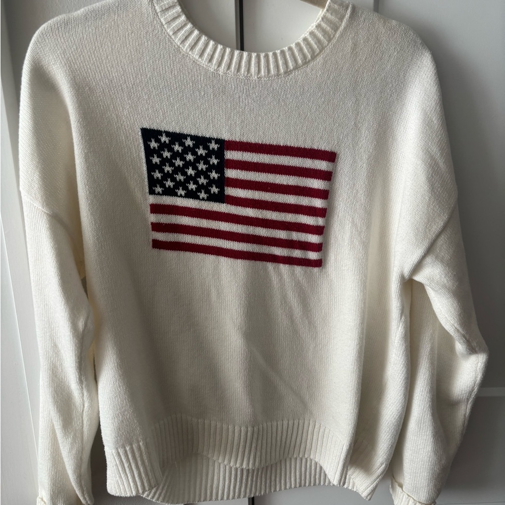 Hollister Cream Flag Sweater